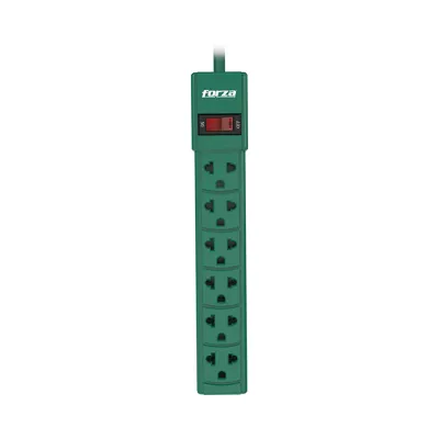 Forza PS-001G | Regleta 2200W, 6 NEMA universales, disyuntor reposición-120V/240V