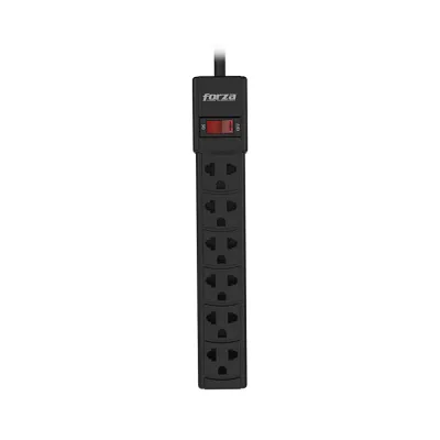 Forza PS-001B | Regleta 2200W, 6 NEMA universales, disyuntor reposición-120V/240V