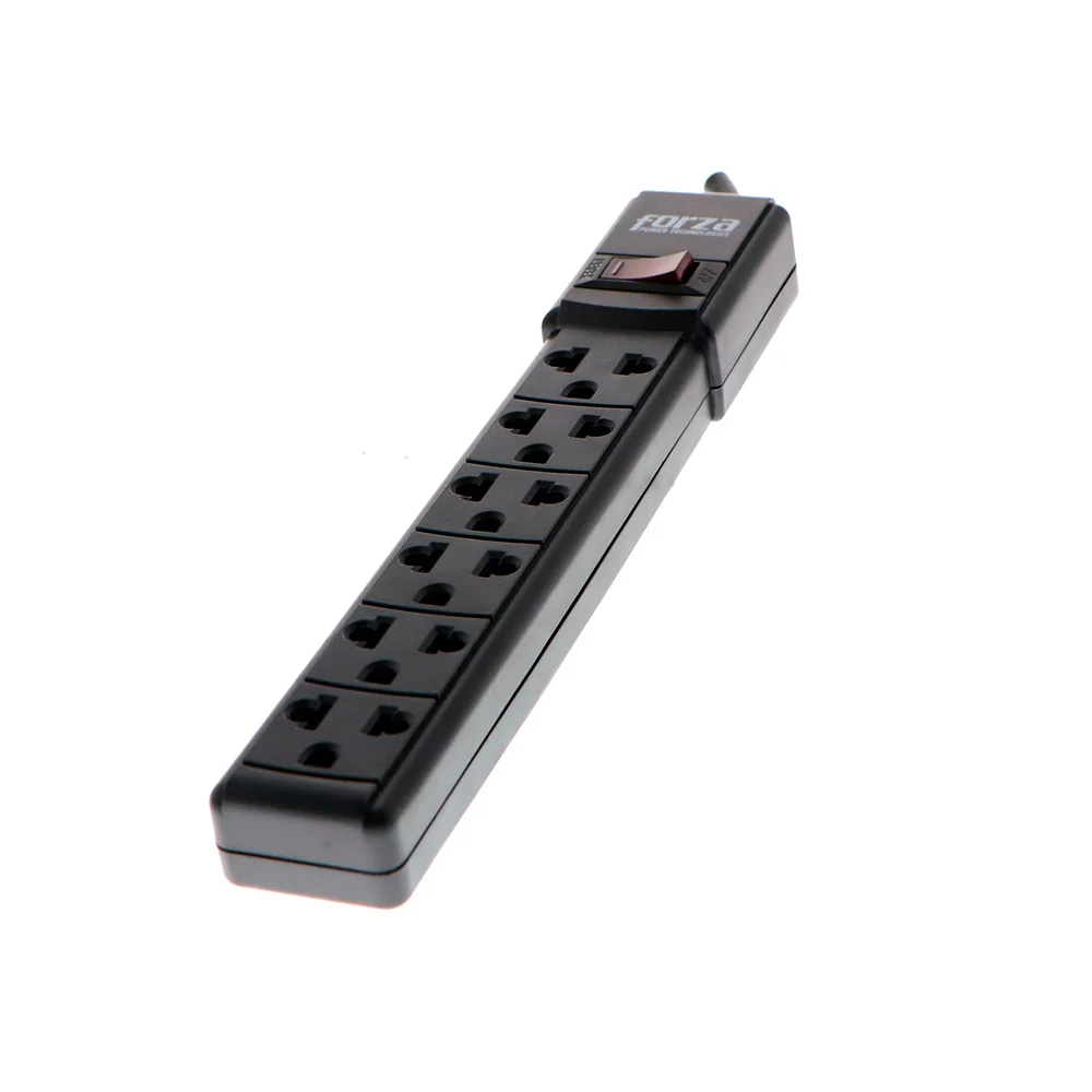 Forza PS-001B | Regleta 2200W, 6 NEMA universales, disyuntor reposición-120V/240V
