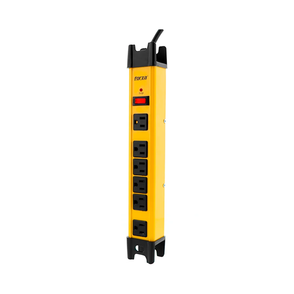 Forza FSP-806 | Protector de sobretensión 1200J/2200W, 6 salidas, metálico-120V/240V