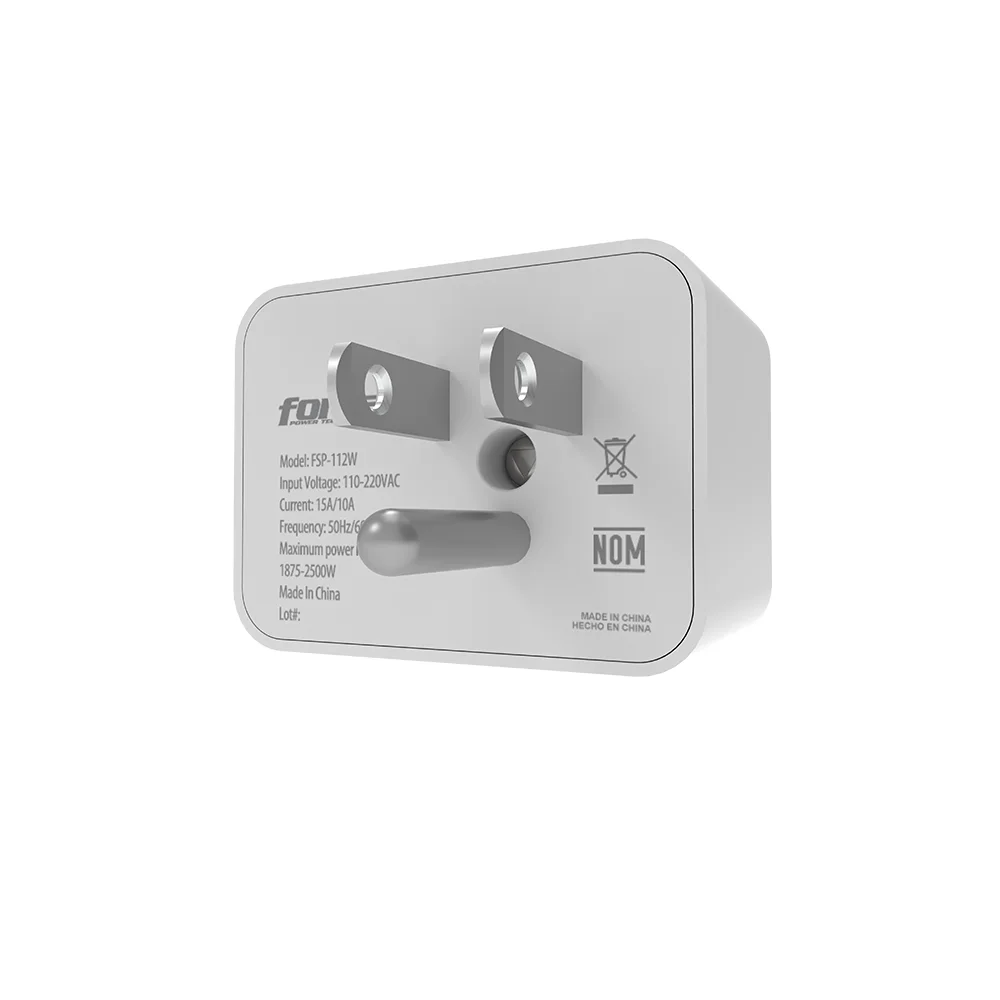 Protector de sobretensión Forza FSP-112W | Protector tensión 1875-2500W/650J, 1-NEMA, Enchufe de pared-110/220V