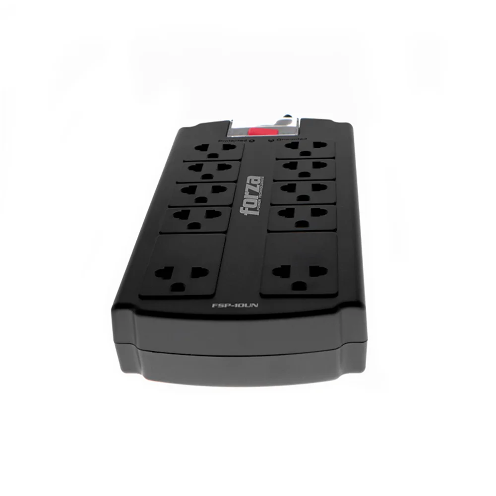 Protector de sobretensión Forza FSP-10UN | Protector tensión 1080J/1800W, 10 salidas universales -120V/240V