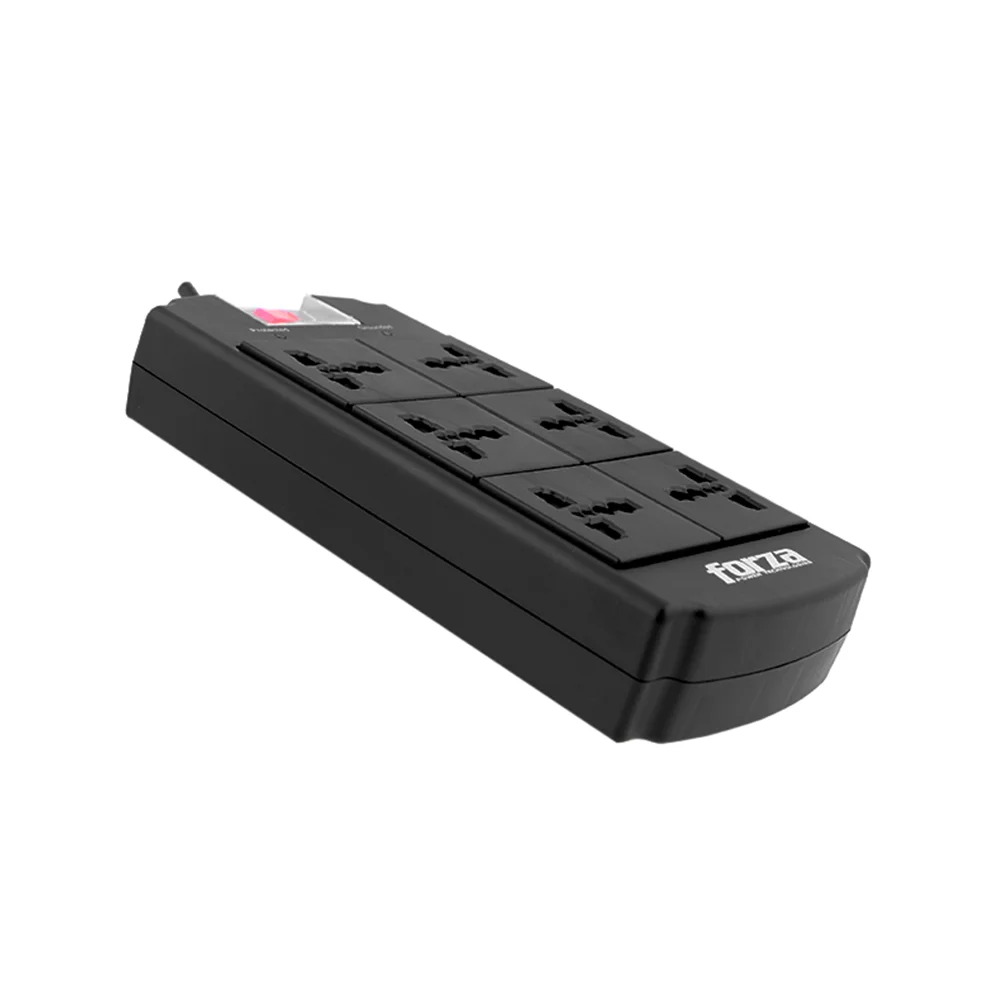 Protector de sobretensión Forza FSP-06MN | Protector tensión 1080J/ 1800W, 5 salidas universales -120V/240V