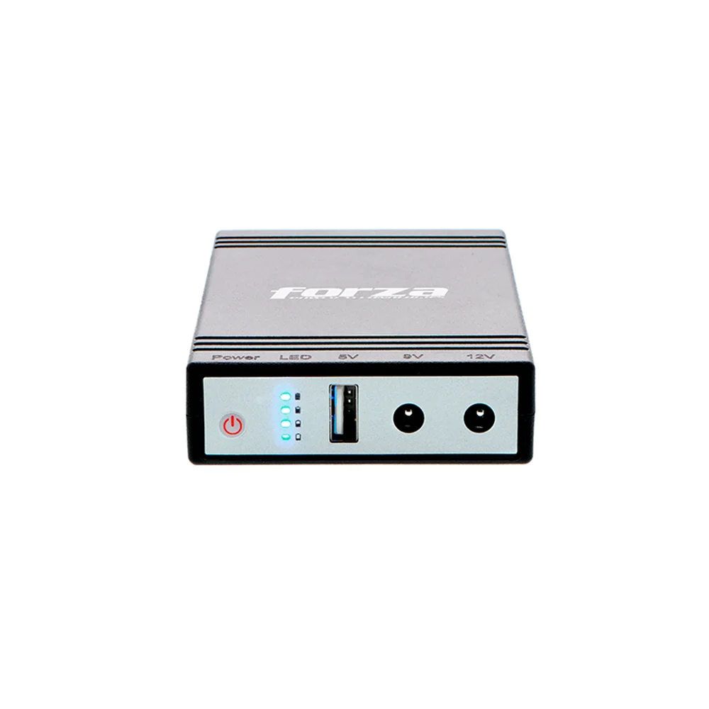 Mini UPS Forza DC-140USB | UPS y cargador portátil de 24W, puerto USB, salidas de 5/9/12VCC