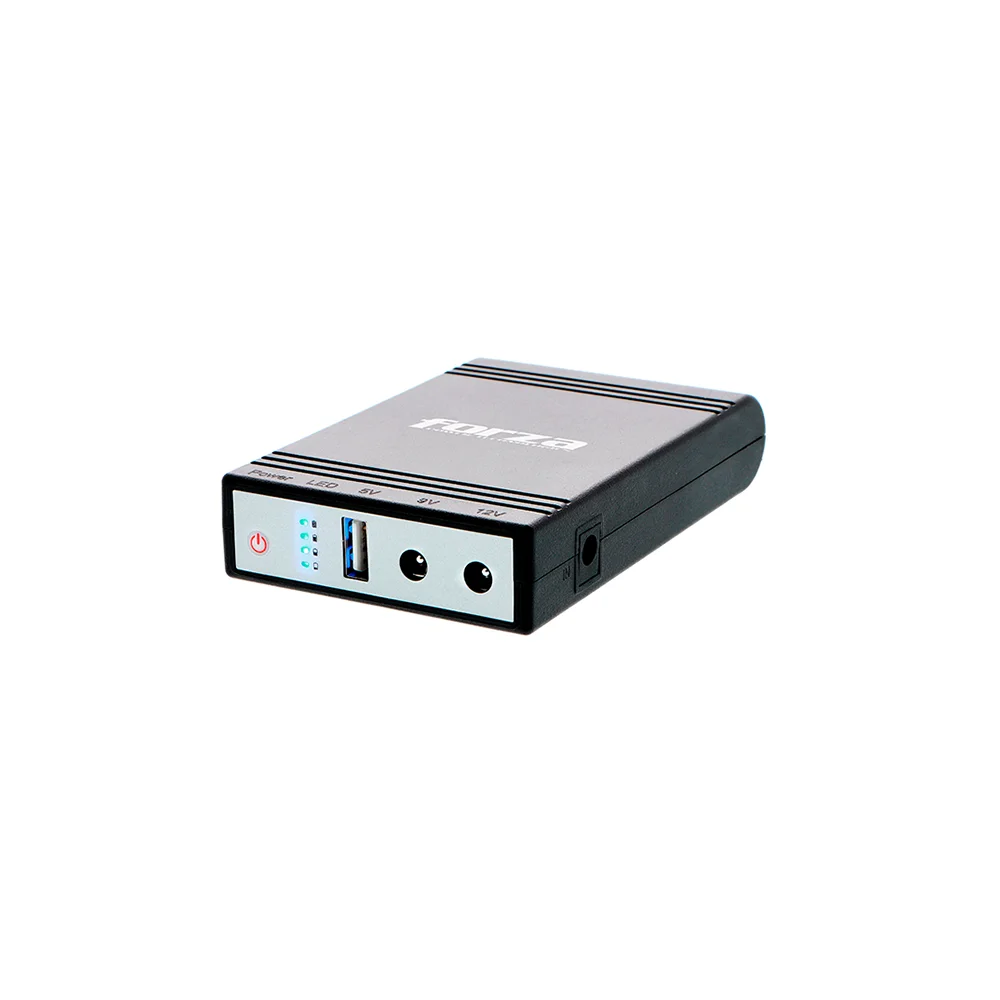 Mini UPS Forza DC-140USB | UPS y cargador portátil de 24W, puerto USB, salidas de 5/9/12VCC