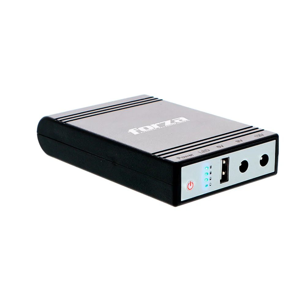 Mini UPS Forza DC-140USB | UPS y cargador portátil de 24W, puerto USB, salidas de 5/9/12VCC