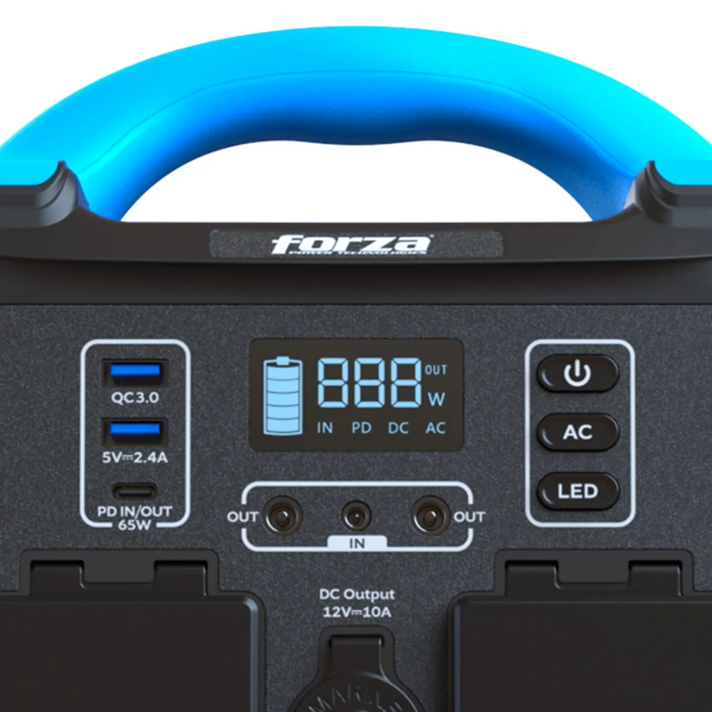 Forza FPP-T302-I | Central eléctrica portátil 300W Tomas 2CA/6CC 3.75V LiMnFePO4 - 220V