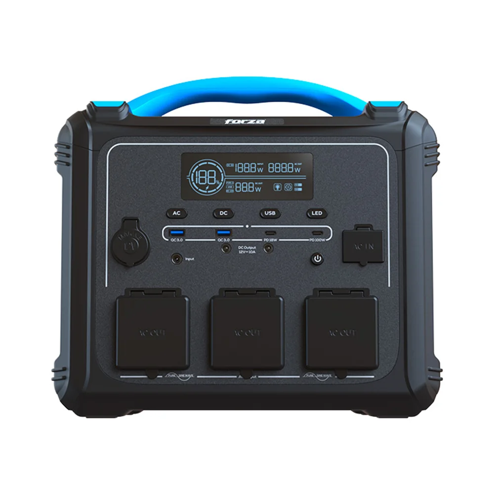 Forza FPP-T1202 | Central eléctrica portátil 1200W Tomas 3CA/8CC 3.75V LiMnFePO4 - 220V