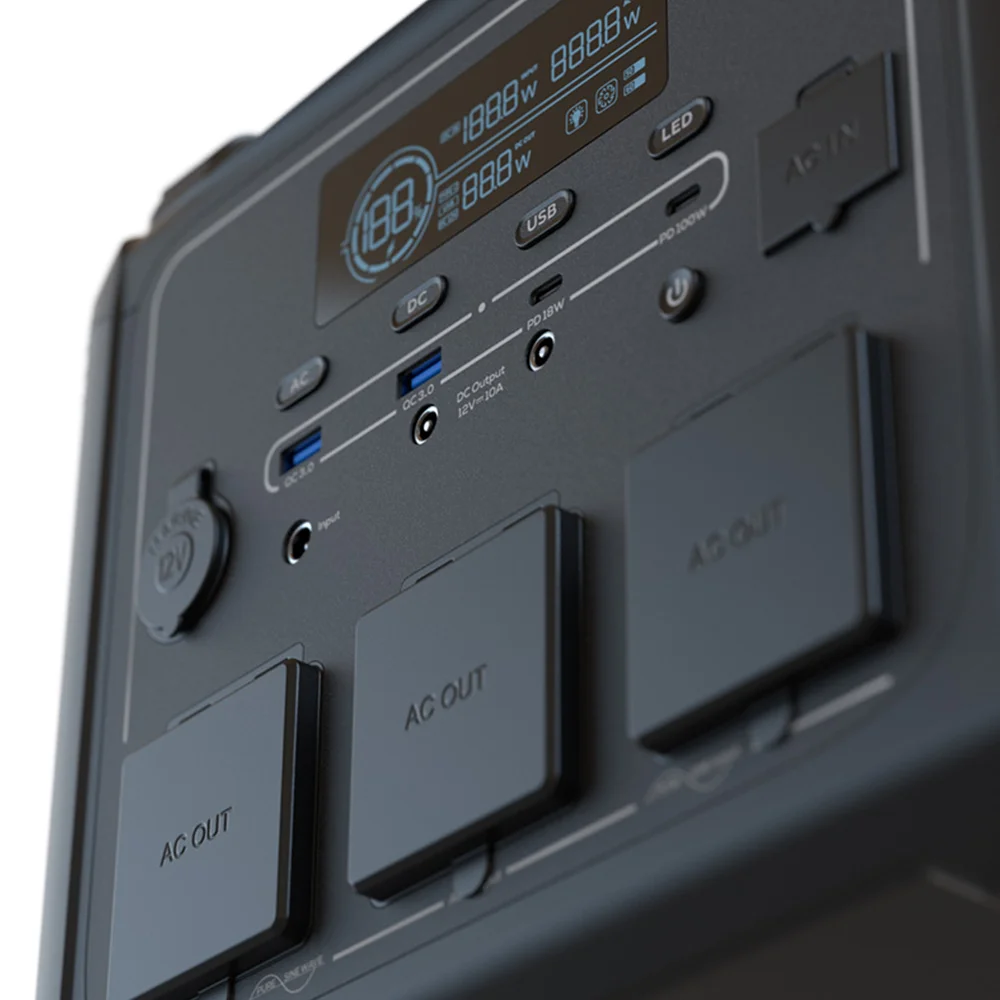 Forza FPP-T1202 | Central eléctrica portátil 1200W Tomas 3CA/8CC 3.75V LiMnFePO4 - 220V