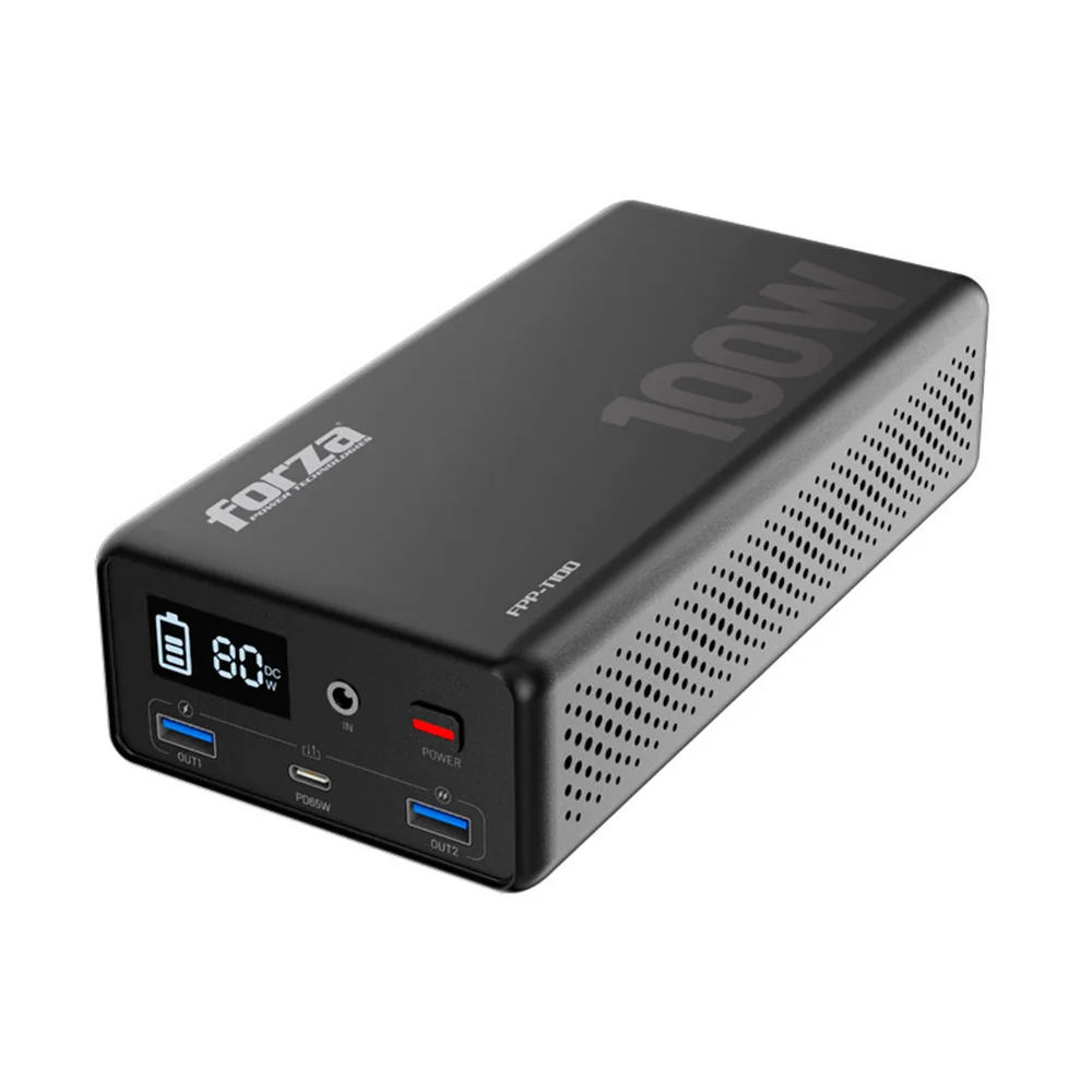 Forza FPP-T100 | Central Eléctrica Portátil 100W, 5/9/12VCC, USB-A + USB-C, 1 CA, LiFePO4 - 110V