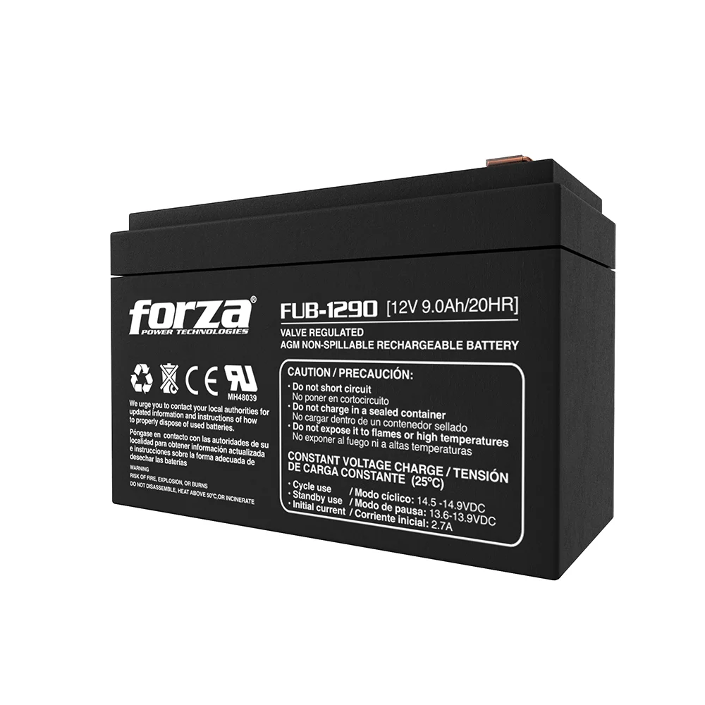 Forza FUB-1290 | Batería sellada 12V/9Ah recargable, AGM, sin mantenimiento