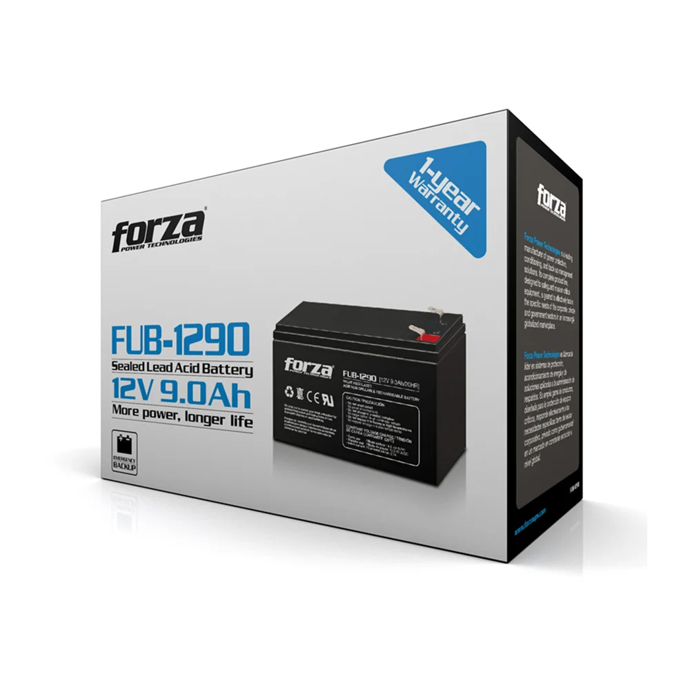 Forza FUB-1290 | Batería sellada 12V/9Ah recargable, AGM, sin mantenimiento