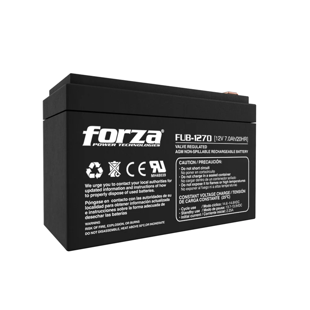Forza FUB-1270 | Batería sellada recargable 12V/7Ah, AGM, sin mantenimiento