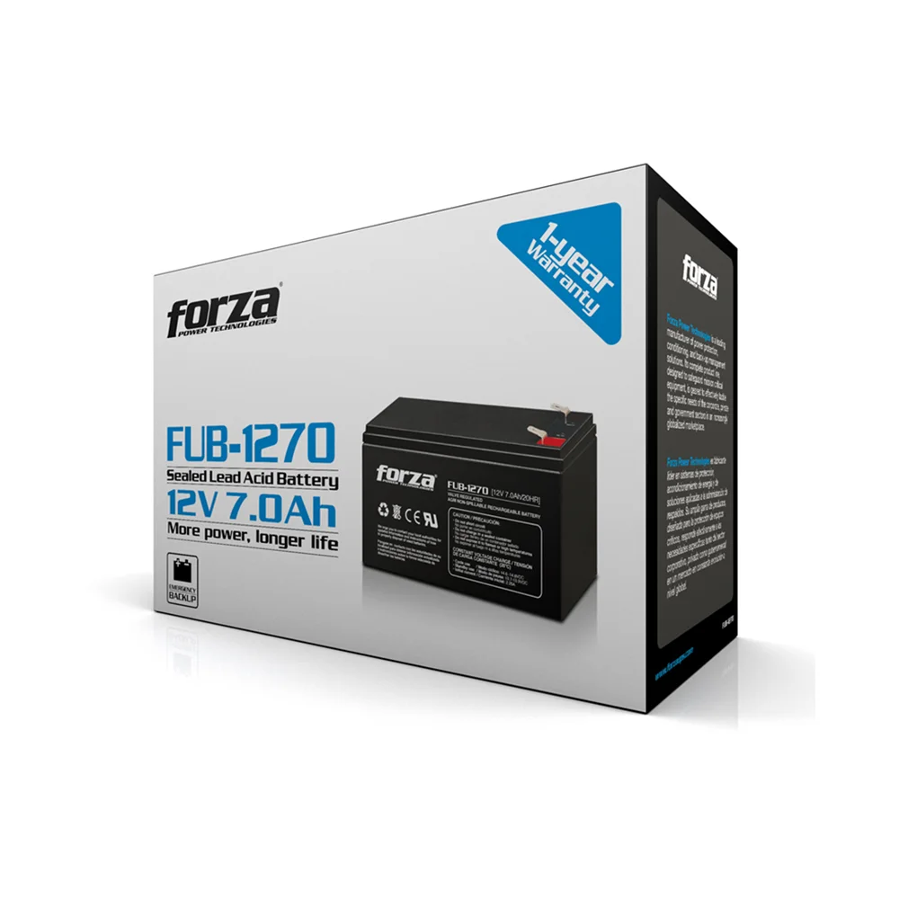 Forza FUB-1270 | Batería sellada recargable 12V/7Ah, AGM, sin mantenimiento