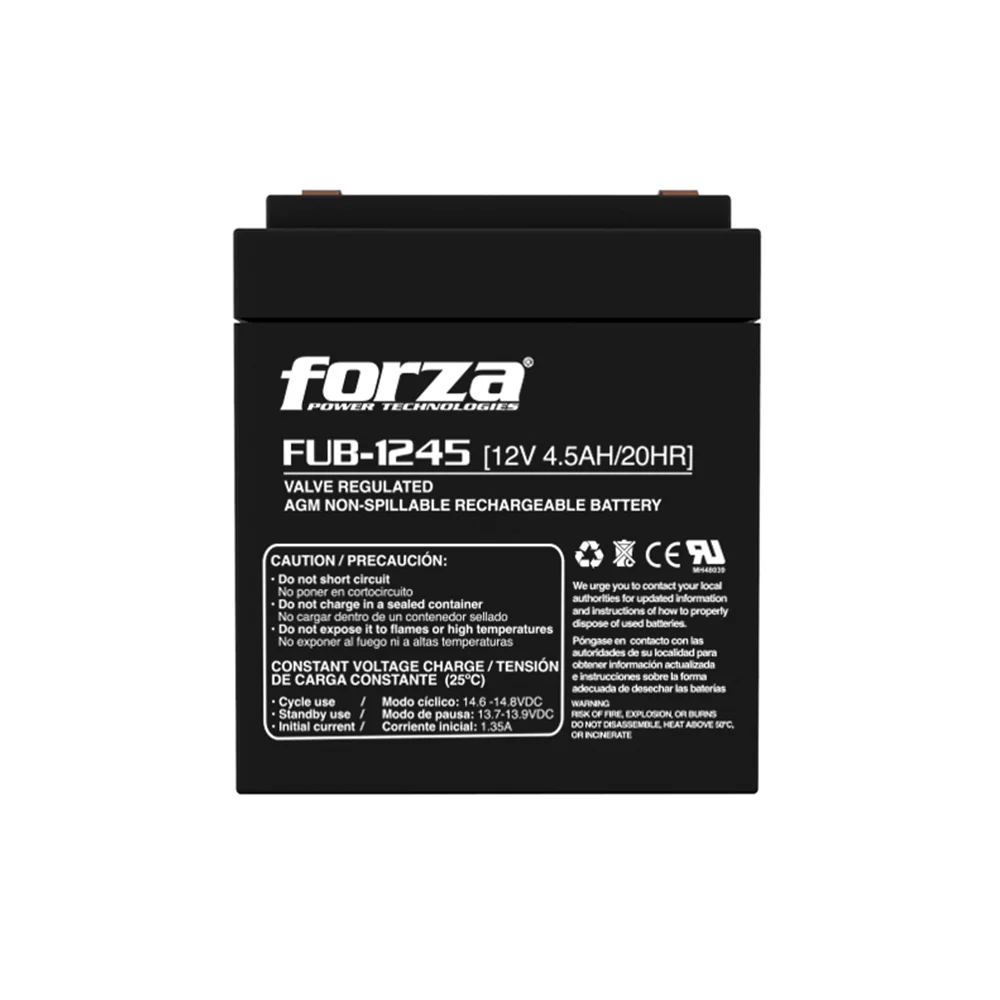 Forza FUB-1245 | Batería sellada 12V/4,5Ah recargable, AGM, sin mantenimiento