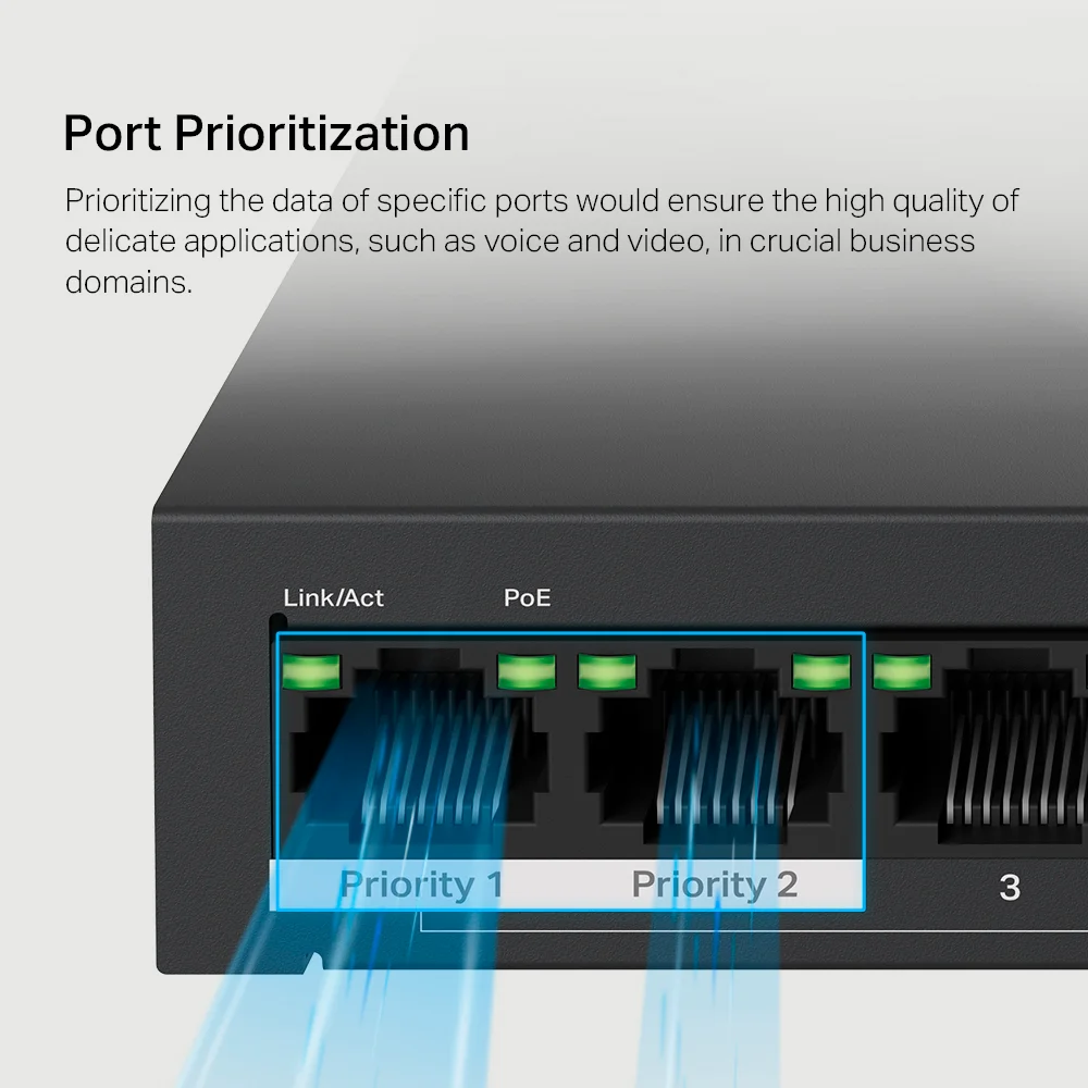 Switch PoE Mercusys MS110P | 10-Port 10/100Mbps Desktop Switch with 8-Port PoE+