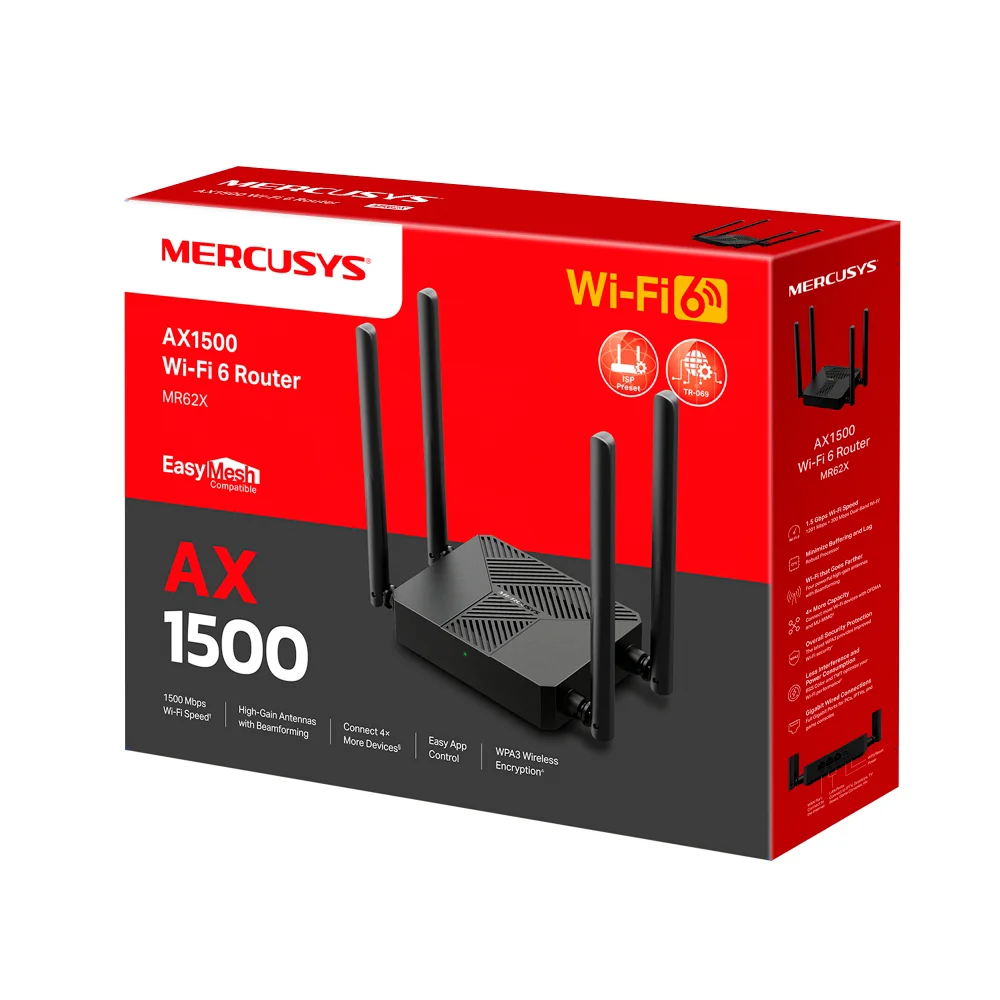 Router Wi-Fi Mercusys MR62X | AX1500 Dual-Band WiFi 6 Router
