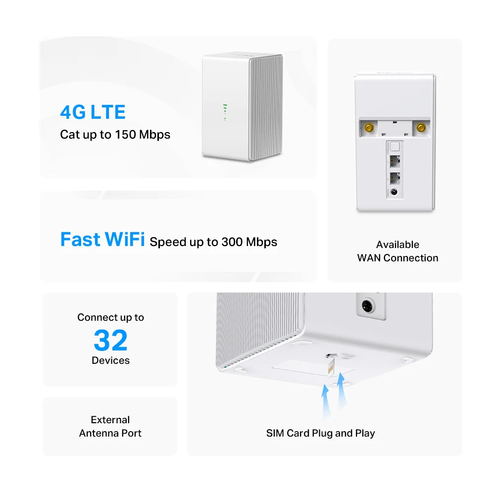 Router 4G LTE Mercusys MB110-4G | 300 Mbps Wireless N 4G LTE Router