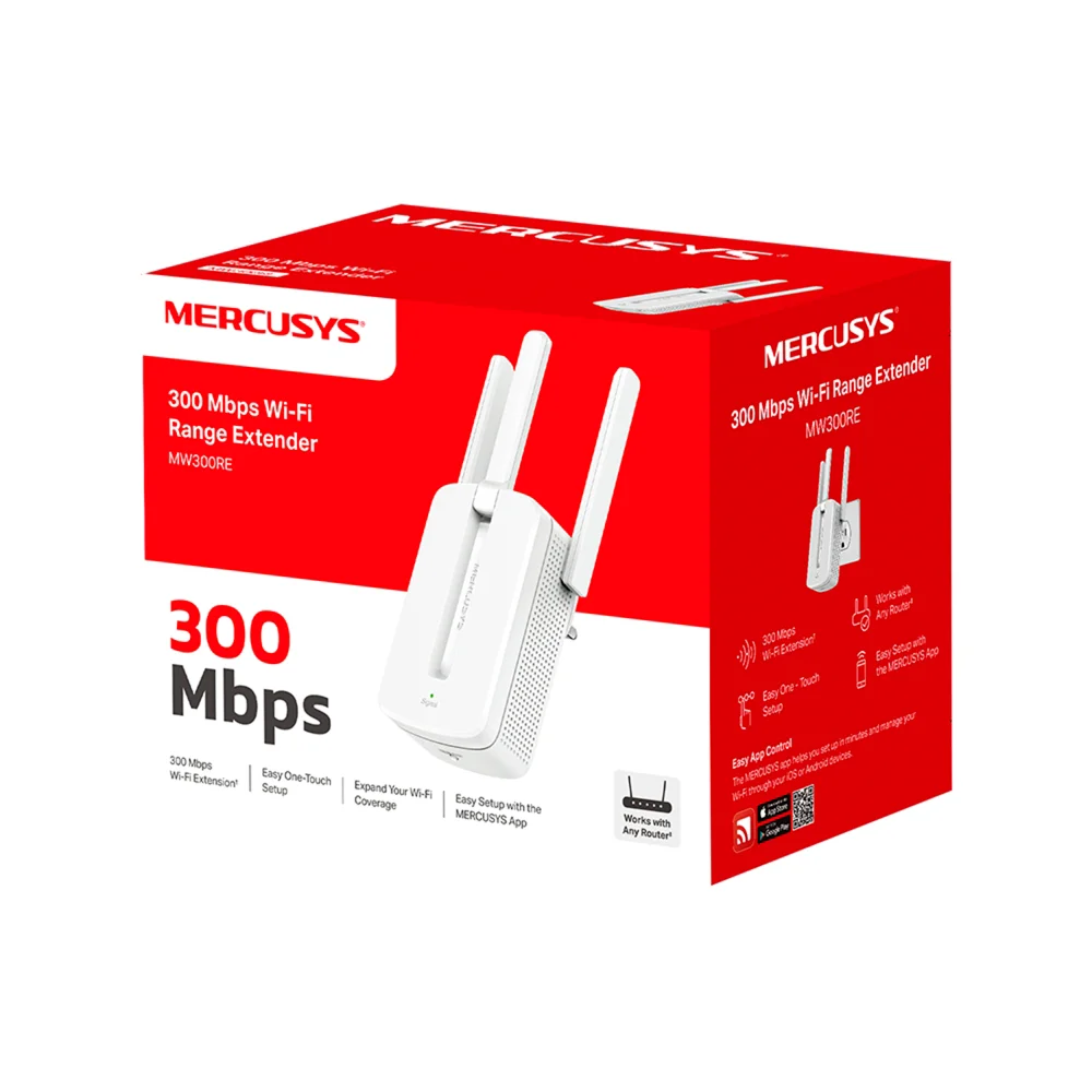 Extensor Wi-Fi Mercusys MW300RE | 300 Mbps Wi-Fi Range Extender