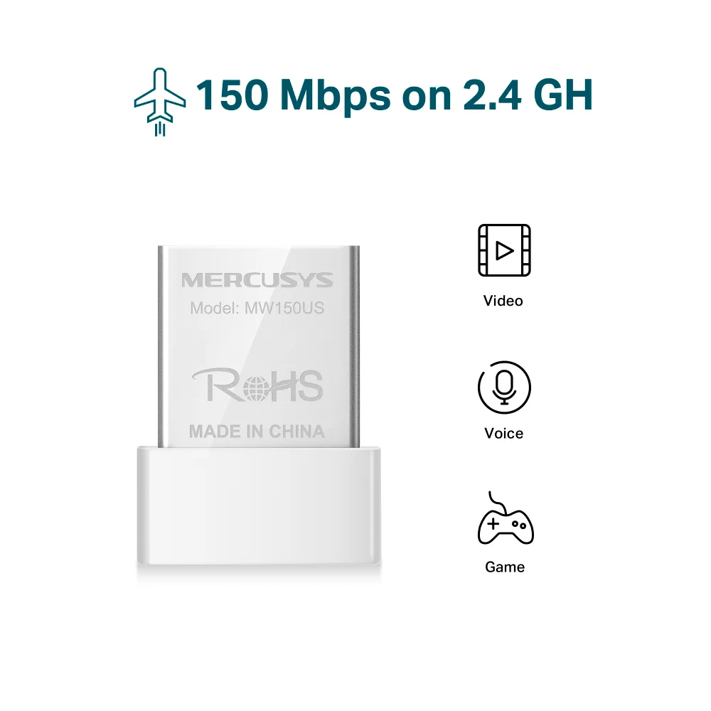 Adaptador Wi-Fi USB Mercusys MW150US | N150 Wireless Nano USB Adapter