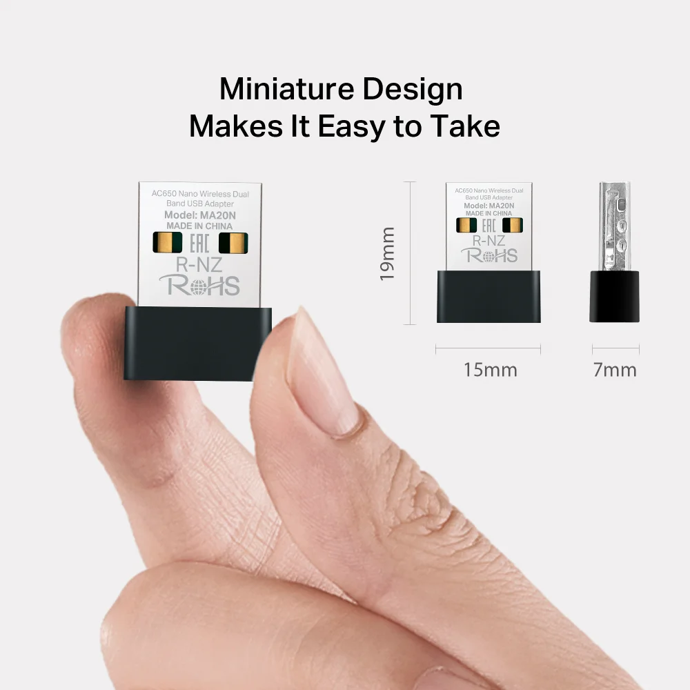Adaptador Wi-Fi USB Mercusys MA20N | AC650 Nano Wireless Dual Band USB Adapter