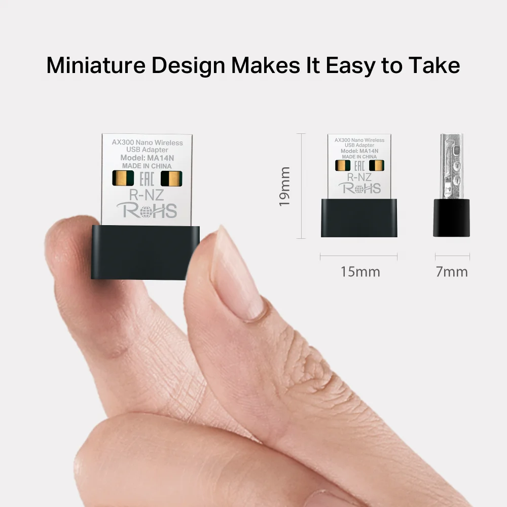 Adaptador Wi-Fi USB Mercusys MA14N | AX300 Nano Wireless USB Adapter