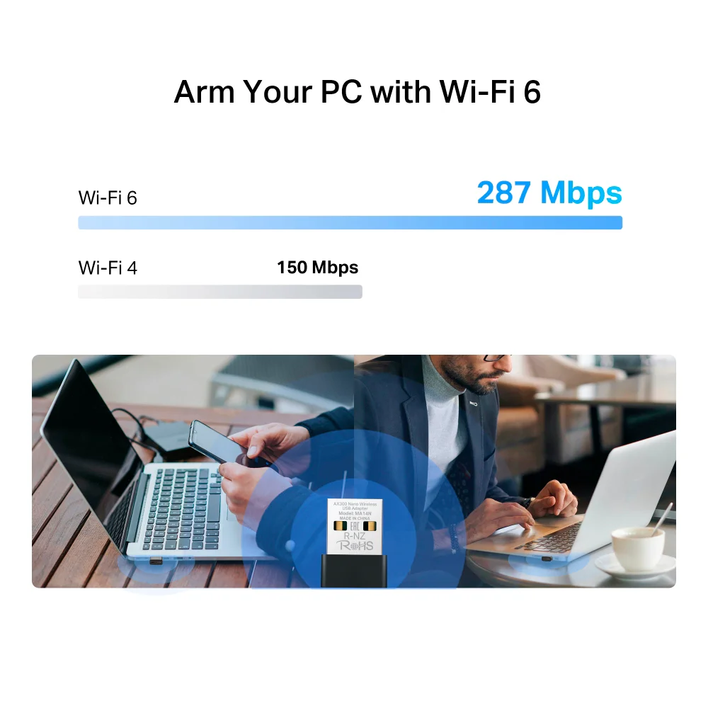 Adaptador Wi-Fi USB Mercusys MA14N | AX300 Nano Wireless USB Adapter