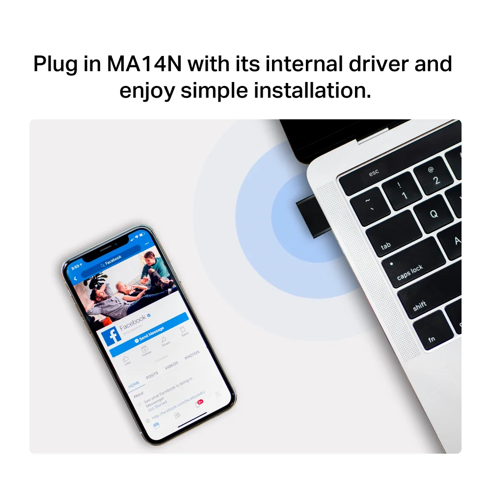 Adaptador Wi-Fi USB Mercusys MA14N | AX300 Nano Wireless USB Adapter