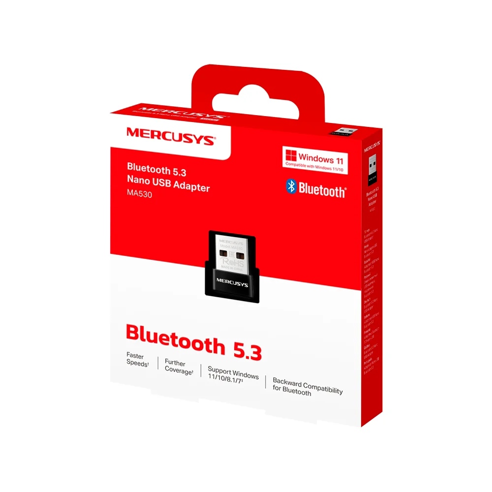 Adaptador Bluetooth Mercusys MA530 | Bluetooth 5.3 Nano USB Adapter