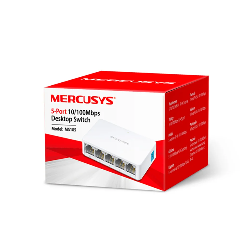 Switch de red Mercusys MS105 | 5-Port 10/100Mbps Desktop Switch