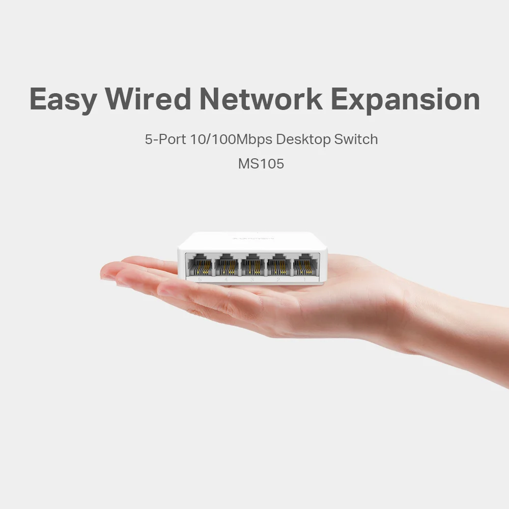 Switch de red Mercusys MS105 | 5-Port 10/100Mbps Desktop Switch