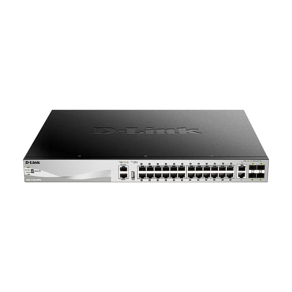 Switch PoE D-Link DGS-3130-30PS | Switch Stackable PoE administrable capa 3 Lite de 30 puertos