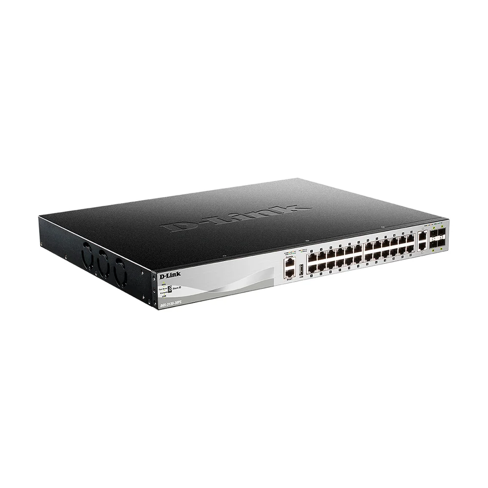 Switch PoE D-Link DGS-3130-30PS | Switch Stackable PoE administrable capa 3 Lite de 30 puertos