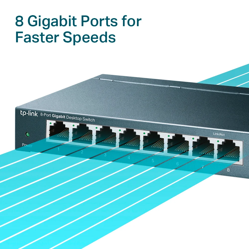 Switch no administrable TP-Link TL-SG108 | Switch para escritorio de 8 puertos Gigabit