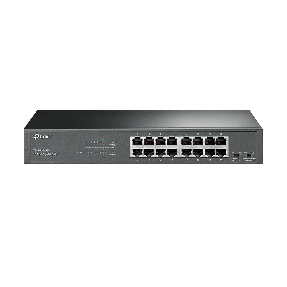 Switch no administrable TP-Link TL-SG1016D | 16-Port Gigabit Desktop/Rackmount Switch