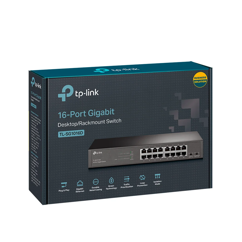Switch no administrable TP-Link TL-SG1016 | 16-Port Gigabit Rackmount Switch