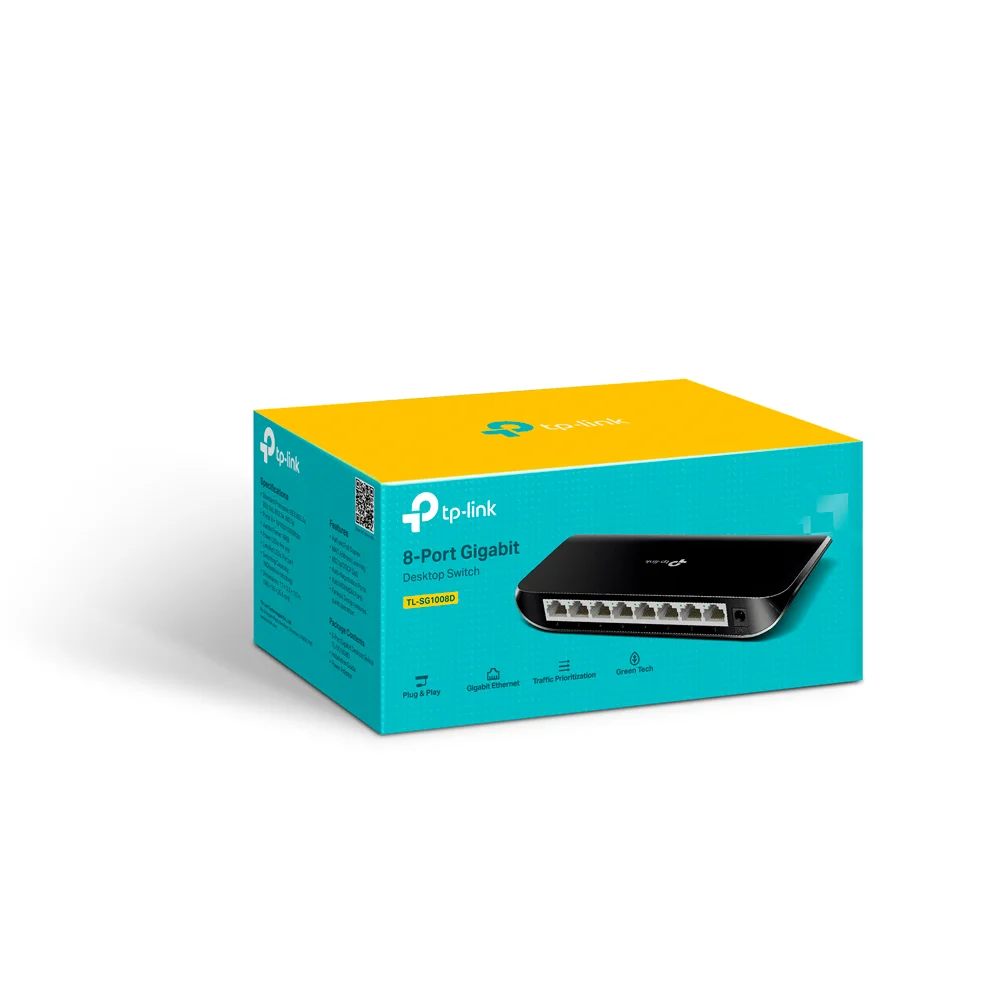 Switch no administrable TP-Link TL-SG1008D-PCL | 8-Port Gigabit Desktop Switch