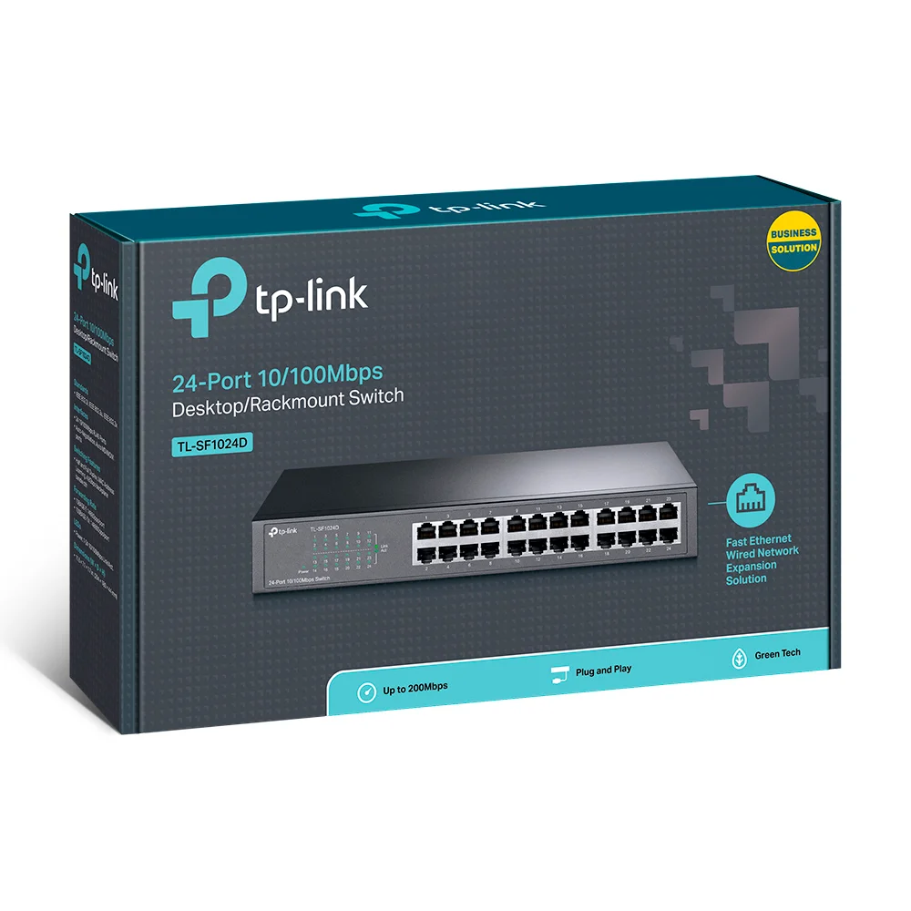 Switch no administrable TP-Link TL-SF1024D-PCL | Switch De 24 puertos Fast Ethernet de escritorio y para montaje en rack