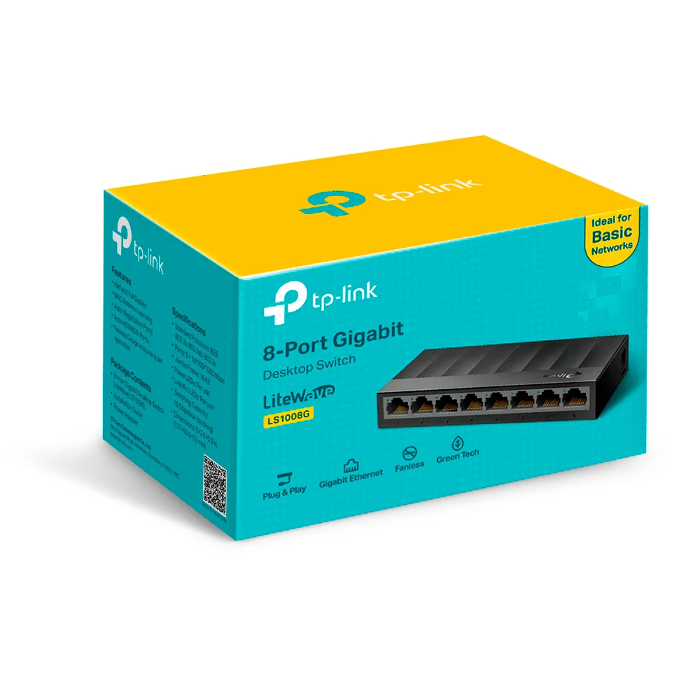 Switch no administrable TP-Link LS1008G | Switch para escritorio de 8 puertos Gigabit