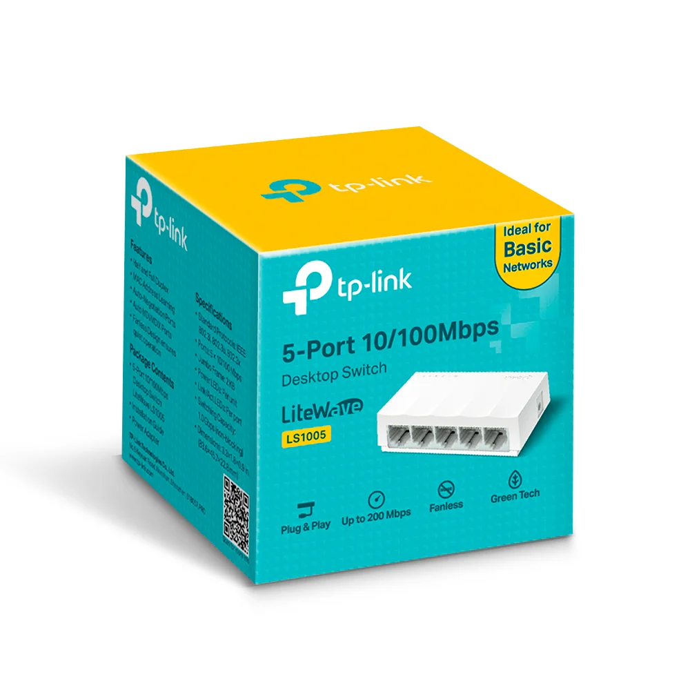 Switch no administrable TP-Link LS1005 | Switch de Escritorio de 5 Puertos 10/100Mbps