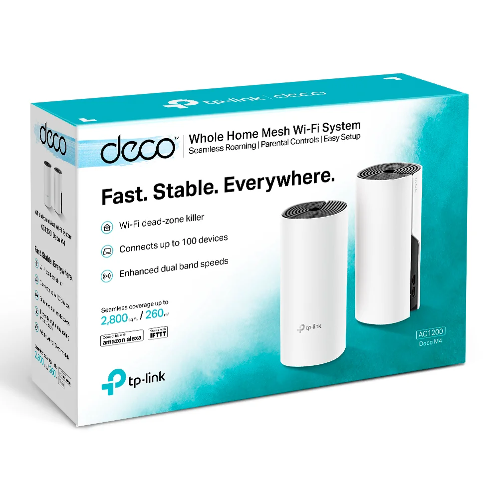 Sistema Mesh Wi-Fi TP-Link Deco M4(2-pack) | AC1200 Whole Home Mesh Wi-Fi System