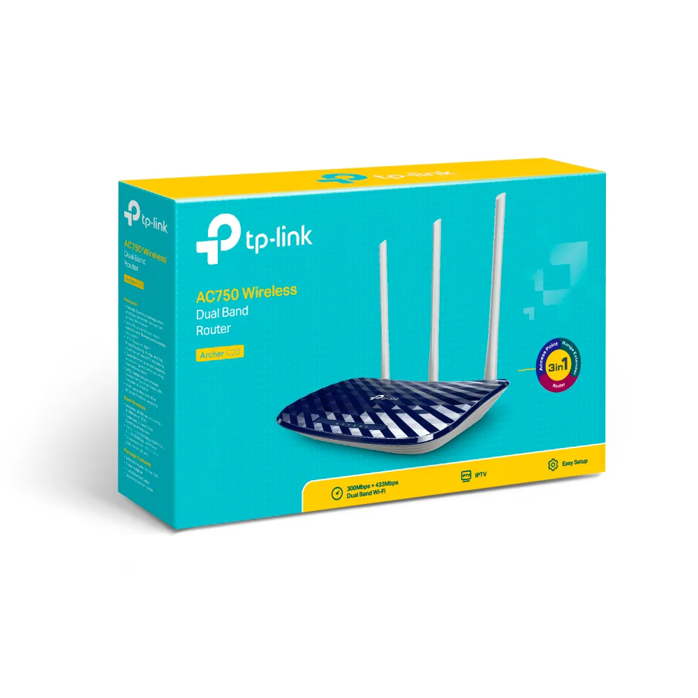 Router Wi-Fi TP-Link Archer C20 | AC750 Wireless Dual Band Router