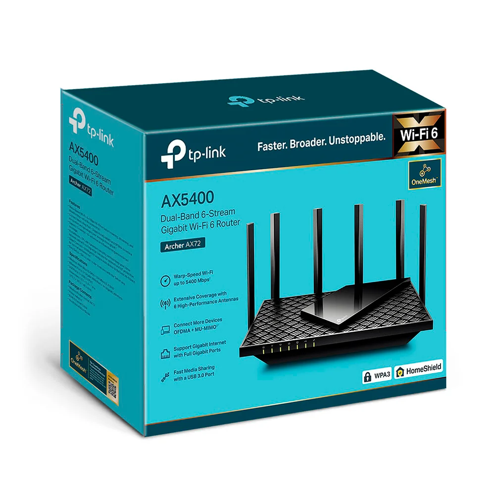 Router Wi-Fi TP-Link Archer AX72 | Router Wi-Fi 6 Gigabit Dual-Band AX5400