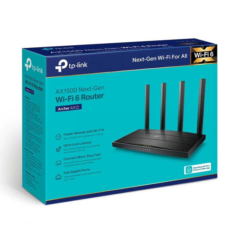 Router Wi-Fi TP-Link Archer AX12 | AX1500 Wi-Fi 6 Router