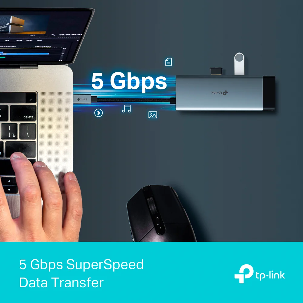 Hub/adaptador USB-C TP-Link UH6120C | Hub USB Tipo-C 6 en 1