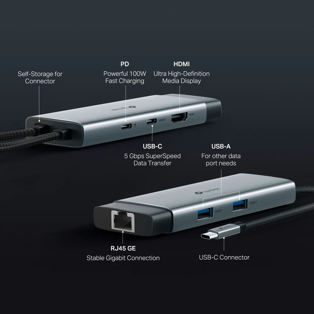Hub/adaptador USB-C TP-Link UH6120C | Hub USB Tipo-C 6 en 1