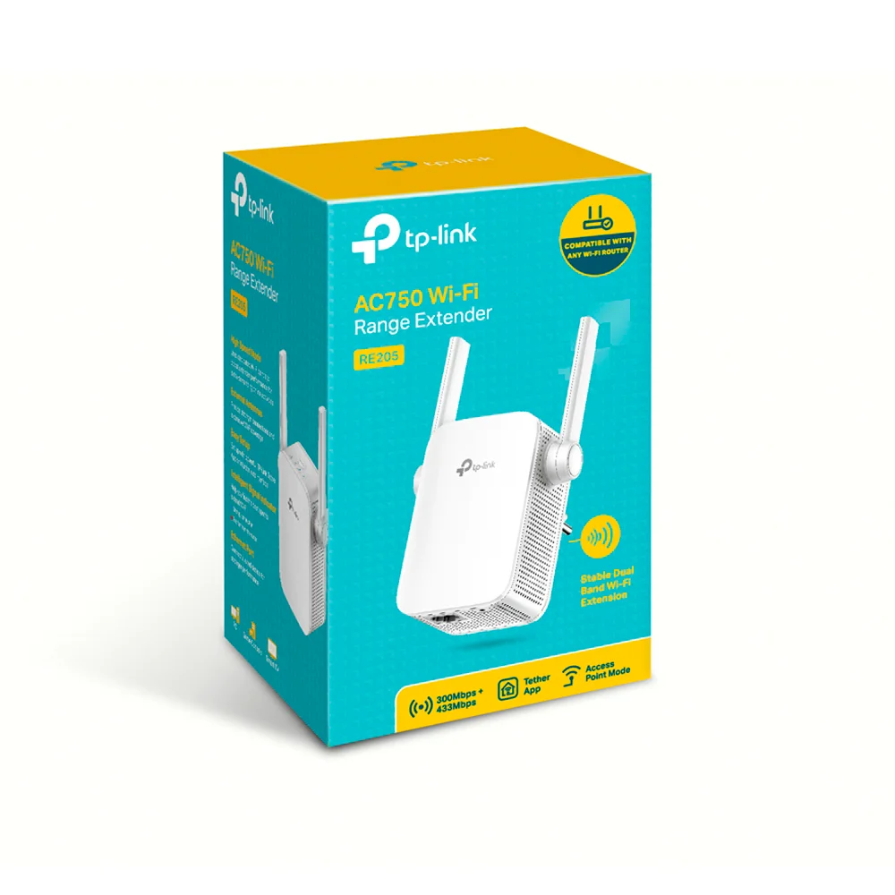 Extensor Wi-Fi TP-Link RE205 | Extensor de Cobertura Wi-Fi AC750