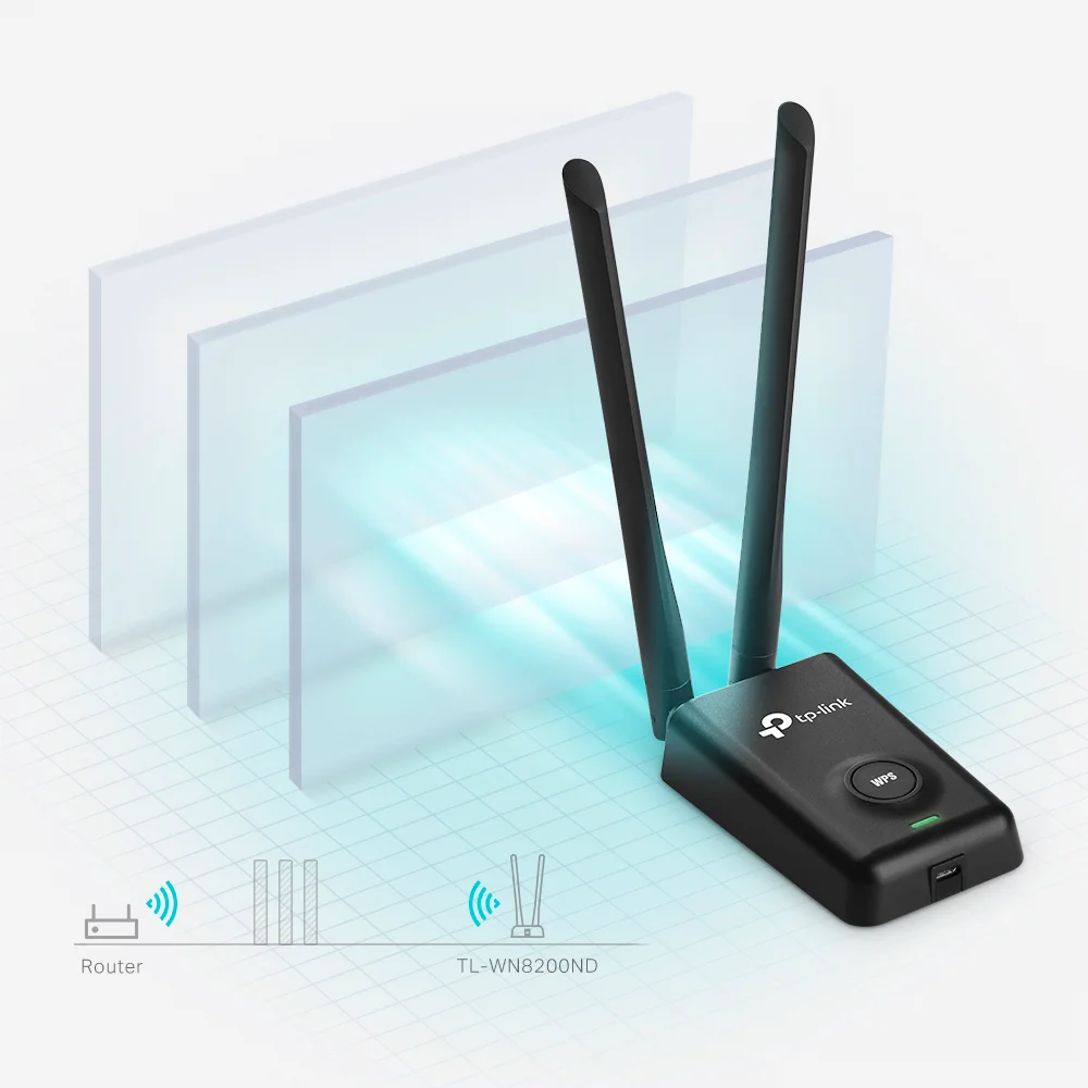 Adaptador Wi-Fi USB de alta ganancia TP-Link TL-WN8200ND | 300Mbps High Power Wireless USB Adapter