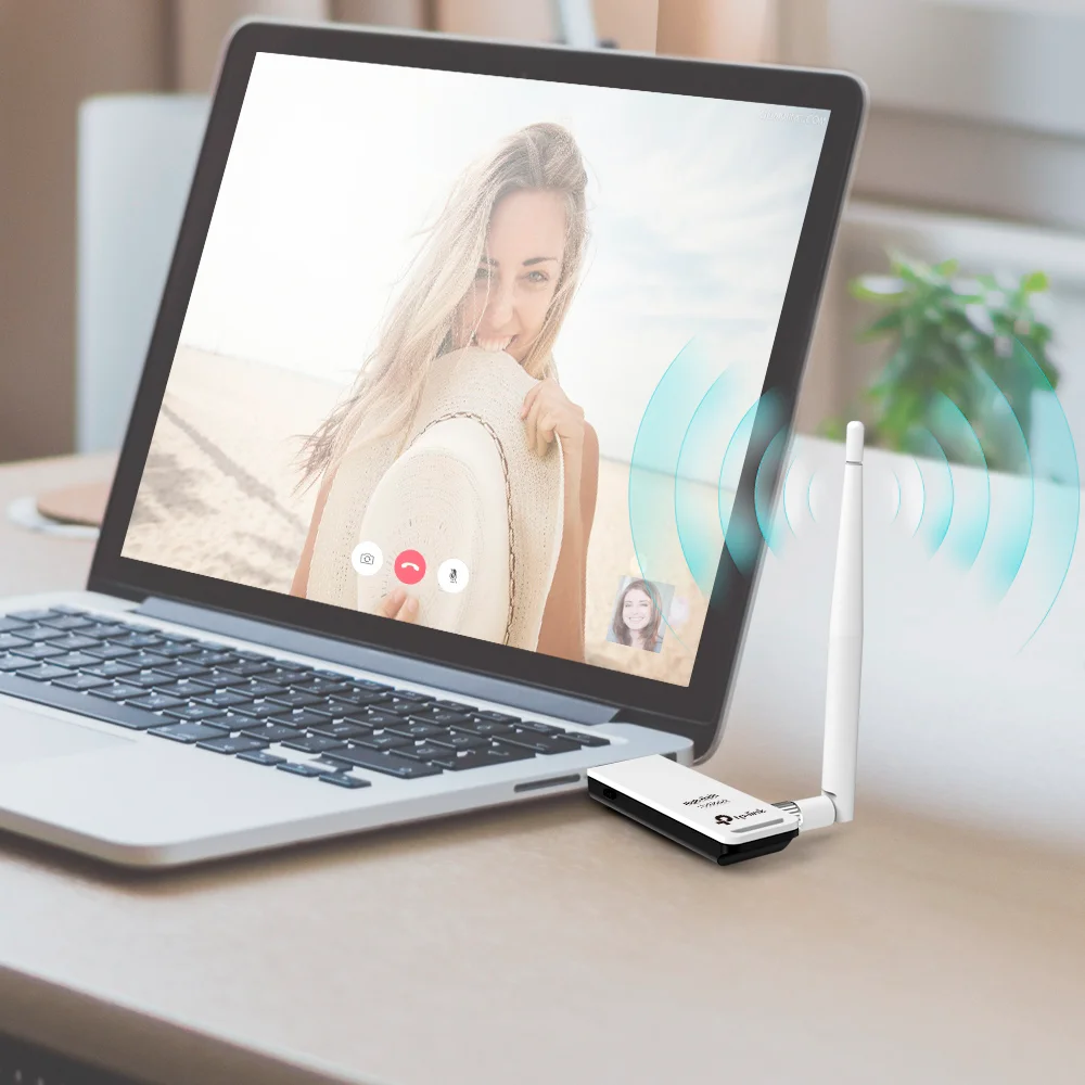 Adaptador Wi-Fi USB de alta ganancia TP-Link TL-WN722N | Adaptador USB Inalámbrico de Alta Sensibilidad a 150 Mbps