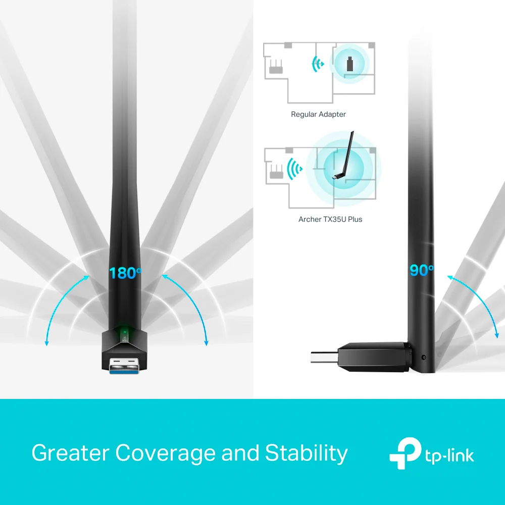 Adaptador Wi-Fi USB de alta ganancia TP-Link Archer TX35U Plus | AX1800 High Gain Wireless USB Adapter